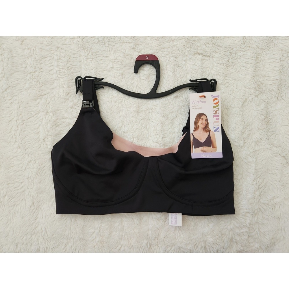 Joyspun Women's Wirefree Nursing Bra Size S Black Soot‎ Unlined Maternity